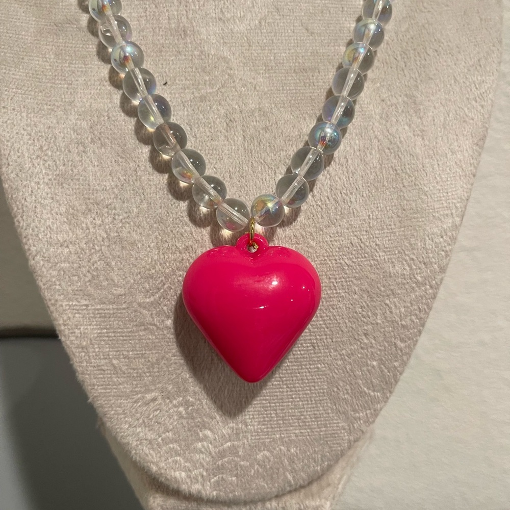 Pink Heart Pendant Necklace - Picture 3 of 4